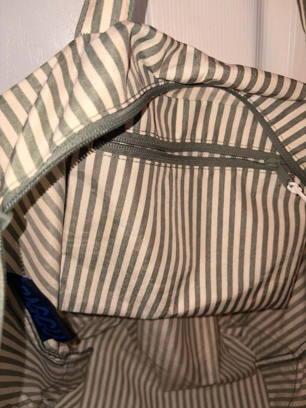 BAGGU Cloud Bag Geen Stripe Tote Bag - Picture 5 of 5